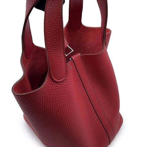 HERMES Picotin Lock Size PM Taurillon Clemence Ruby - Picture 7 of 13